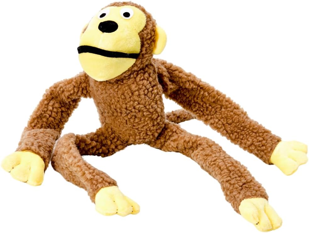 Brinquedo Macaco Chalesco para Cães – Pelúcia Interativa para Brincadeiras e Convivência Familiar
